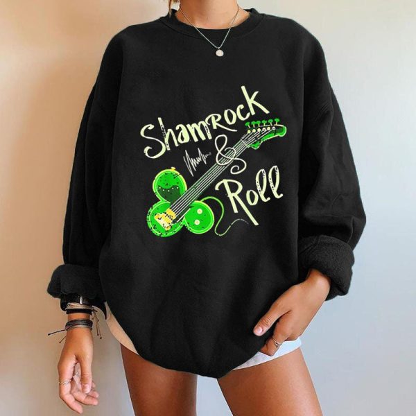 St Patrick’s Day Guitarist Shamrock N Roll Shirt