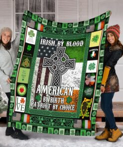 St Patricks Day Irish By Blood American Blanket 1