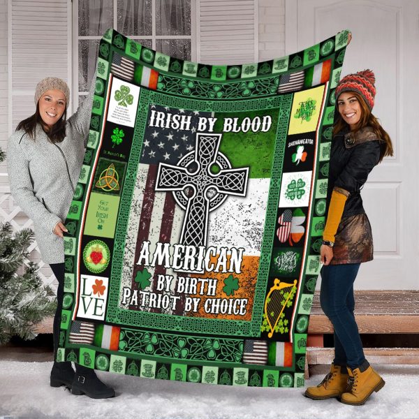 St Patricks Day Irish By Blood American Blanket