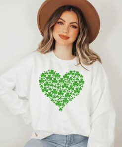 St Patricks Day Shamrock Heart Cute Irish Sweatshirt Sweater 2
