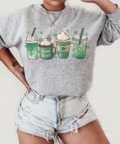 St Patricks Day Shamrock Irish Coffee Lover Pattys Sweatshirt 3