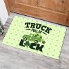St Patricks Day Truck Shamrock Door Mat