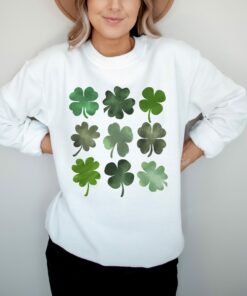 St. Patricks Day Watercolor Shamrocks Sweatshirt 1 St Patricks Day Watercolor Shamrocks Sweatshirt 2