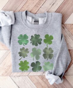 St. Patricks Day Watercolor Shamrocks Sweatshirt 2 St Patricks Day Watercolor Shamrocks Sweatshirt 3