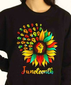 Sunflower Fist Juneteenth Black History African American Shirt 1