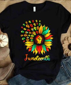 Sunflower Fist Juneteenth Black History African American Shirt 2