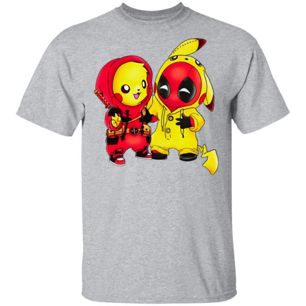 Baby Pokemon Pikachu And Deadpool Shirt