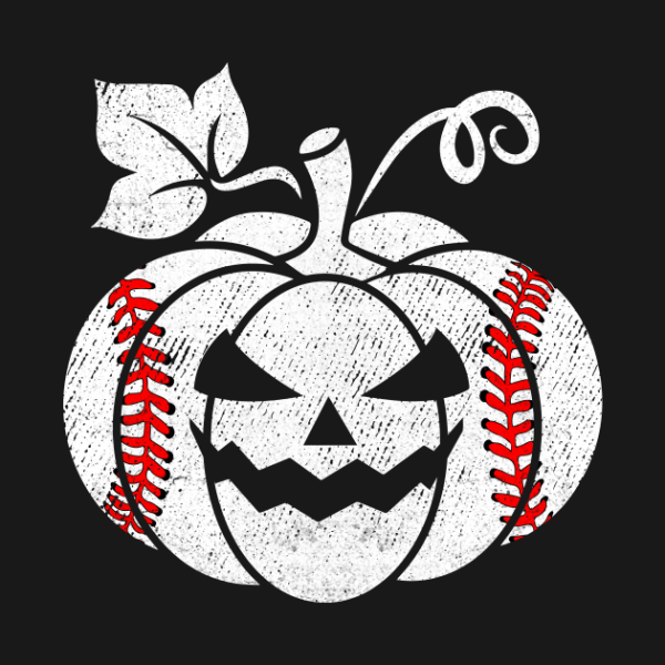 Baseball Player Scary Pumpkin Vintage Costume Halloween T-Shirt
