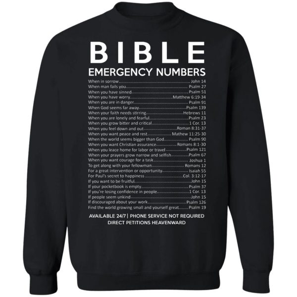 Bible Emergency Numbers T-Shirts, Hoodies, Sweater