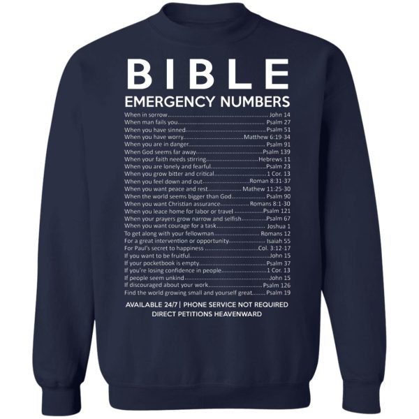 Bible Emergency Numbers T-Shirts, Hoodies, Sweater