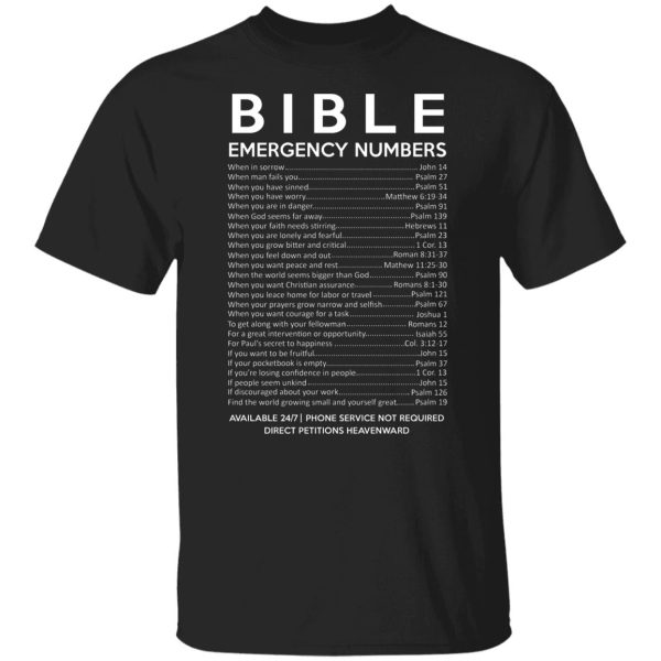 Bible Emergency Numbers T-Shirts, Hoodies, Sweater