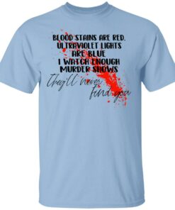 Blood Stains Are Red Ultraviolet Lights Are Blue I Watch Enough Murder Shows T Shirts 1