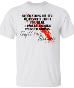 Blood Stains Are Red Ultraviolet Lights Are Blue I Watch Enough Murder Shows T Shirts 8