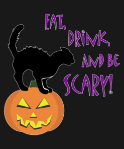 Cat Eat Drink and Be Scary Halloween T-Shirt 1 Cat Eat Drink and Be Scary Halloween T Shirt 2