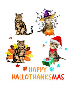 Cat Happy HalloThanksMas t-shirt 1 Cat Happy HalloThanksMas t shirt 2