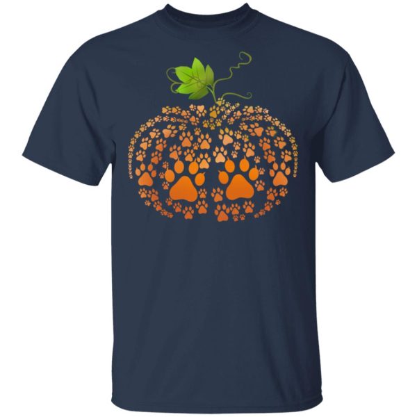 Cat Paw Print Pumpkin Halloween T-Shirts