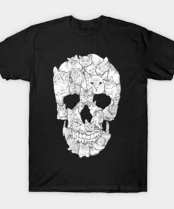 Cat Skull Halloween T shirt 1