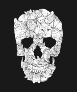 Cat Skull Halloween T-shirt 1 Cat Skull Halloween T shirt 2