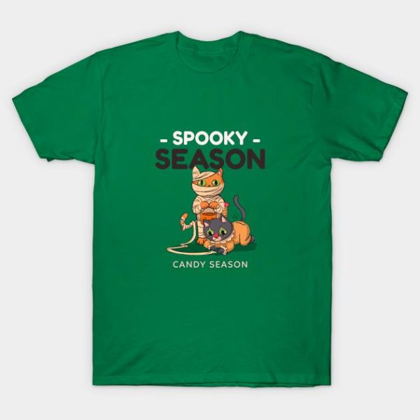 Cat Spooky season candy season Halloween t-shirt