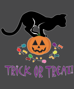 Cat Trick or Treat Halloween T-Shirt 1 Cat Trick or Treat Halloween T Shirt 2