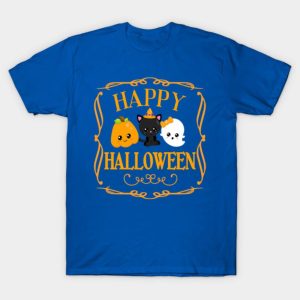 Cute Black Cat Ghost Pumpkin Halloween T shirt 1