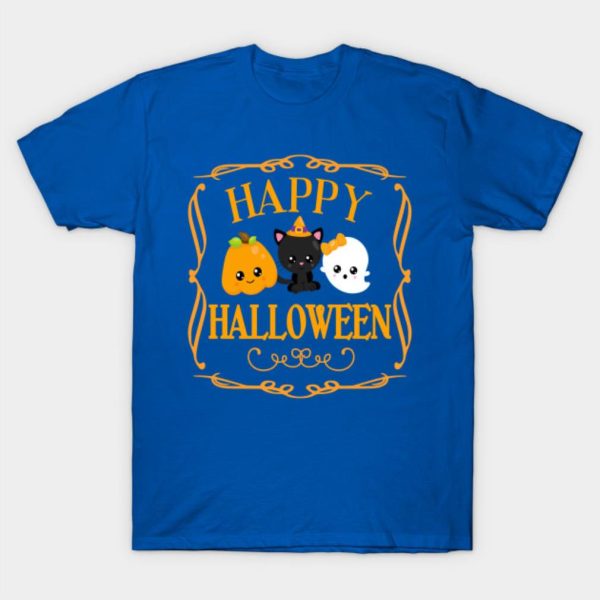 Cute Black Cat Ghost Pumpkin Halloween T-shirt