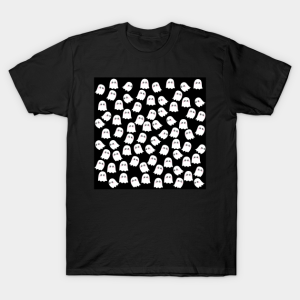 Cute Ghosts On Black Background T-shirt