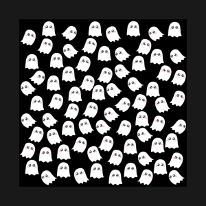 Cute Ghosts On Black Background T shirt 2