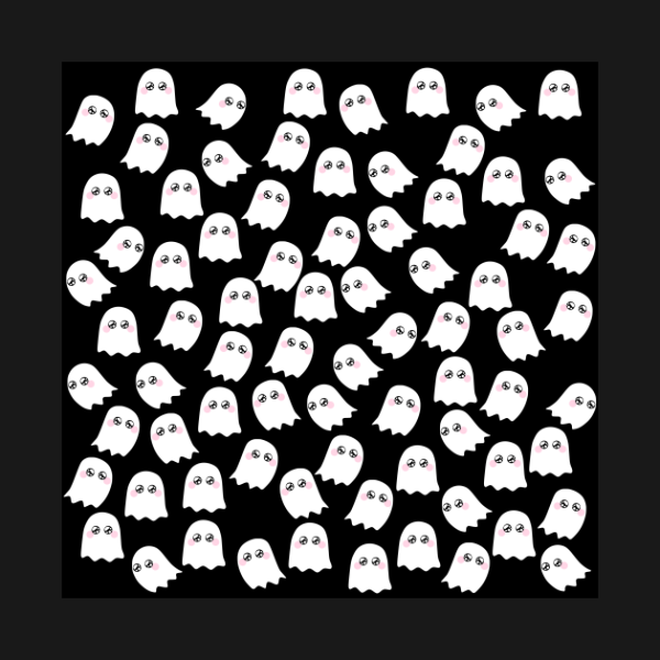 Cute Ghosts On Black Background T-shirt