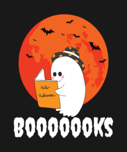Cute ghost reading Halloween books t-shirt 1 Cute ghost reading Halloween books t shirt 2