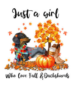 Dachshund Scarf Autumn Just a girl who love fall and Dachshund T shirt 2