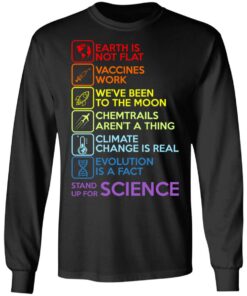 Earth Is Not Flat Vaccines Work We've Been To The Moon Chemtrails Aren't A Thing Climate Change Is Real Evolution Is A Fact Stand Up For Science T-Shirts 8 Earth Is Not Flat Vaccines Work Weve Been To The Moon Chemtrails Arent A Thing Climate Change Is Real Evolution Is A Fact Stand Up For Science T Shirts 5