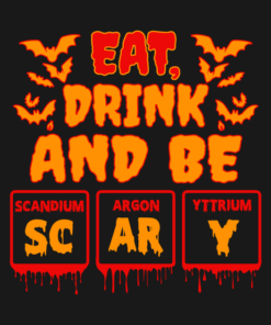 Eat drink and be scary Chemical Periodic table Halloween T-shirt 1 Eat drink and be scary Chemical Periodic table Halloween T shirt 2