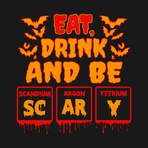 Eat drink and be scary Chemical Periodic table Halloween T shirt 2