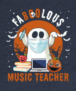Faboolous Music Teacher Ghost Boo Funny Pun Halloween T-Shirt 1 Faboolous Music Teacher Ghost Boo Funny Pun Halloween T Shirt 2