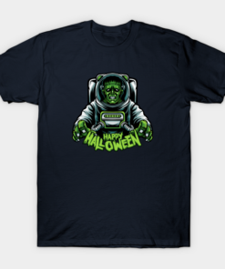 Frankenstein Astronaut Happy Halloween T shirt 1