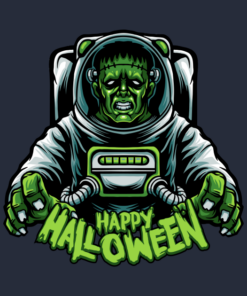 Frankenstein Astronaut Happy Halloween T shirt 2