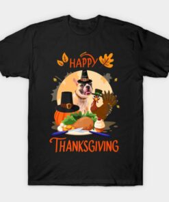 French bulldog Happy Thanksgiving Halloween T shirt 1
