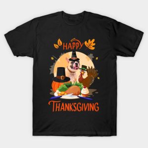 French bulldog Happy Thanksgiving Halloween T shirt 1