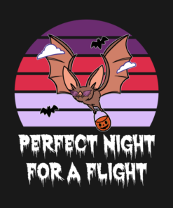 Funny Bat Halloween Perfect Night For A Flight Vintage T-shirt 1 Funny Bat Halloween Perfect Night For A Flight Vintage T shirt 2