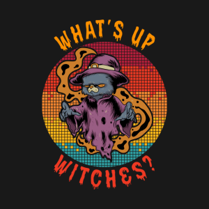 Funny Halloween Whats Up Witches Cat T Shirt 2