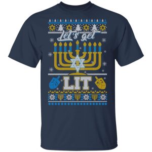 Funny Happy Hanukkah Chanukah Let's Get Lit T Shirts 11