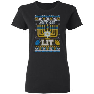 Funny Happy Hanukkah Chanukah Let's Get Lit T Shirts 13