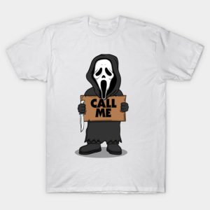 Ghostface call me Halloween T shirt 1