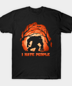 Halloween Bigfoot Sasquatch I hate people T shirt 1
