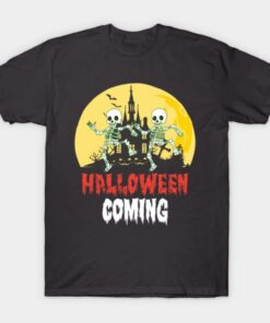 Halloween Coming Skeleton T shirt 1