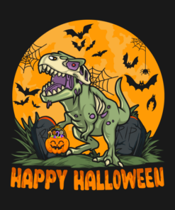 Halloween Dinosaur T rex Mummy Pumpkin T shirt 2