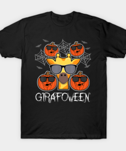 Halloween Giraffe with glasses pumpkin for Halloween Party T shirt 1