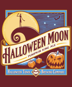 Halloween Moon Pumpkin king ale Jack Skellington T shirt 2