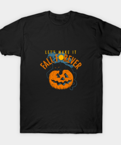 Halloween Pumpkin Cat Lets Make It Fall Forever T shirt 1